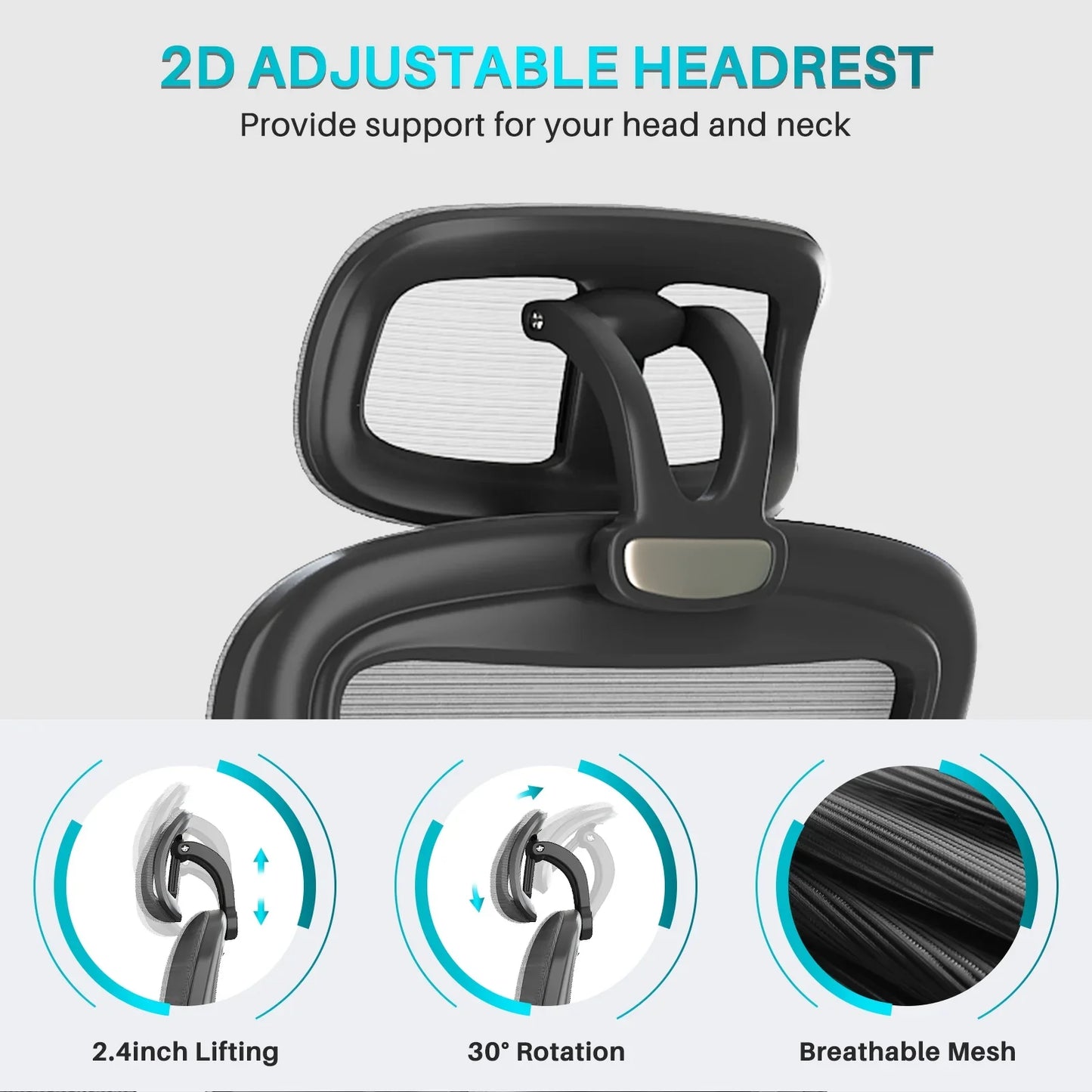 HomeZeer Ergonomic Mesh Office Chair, High Back Executive Office Chair with Lumbar Support, Black