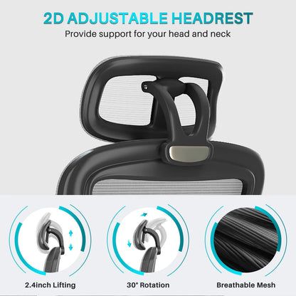 HomeZeer Ergonomic Mesh Office Chair, High Back Executive Office Chair with Lumbar Support, Black