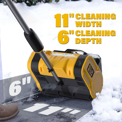 ZEGJAW Electric Snow Shovel, 20V 11-Inch Cordless Snow Shovel, Snow Blower Cordless with Adjustable Front Handle (4-Ah Battery and Quick Charger Included)