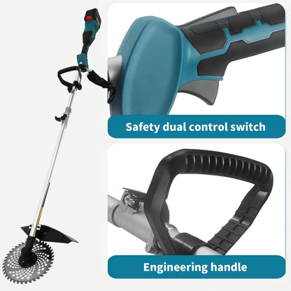 BAOKALER 1380W Brushless Weed Eaters Cordless with 4AH 10C Battery, Multi-Hole Cooling System, 20CM Cutting Diameter, 20000RPM