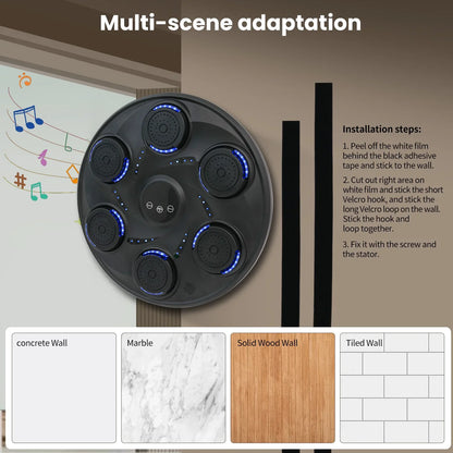 Music Boxing Machine, Smart Bluetooth Boxing Trainer with Boxing Gloves, Boxing Wall Mount Machine for Adults Kids, Boxing Target Workout Equipment for Home, Office, Gym