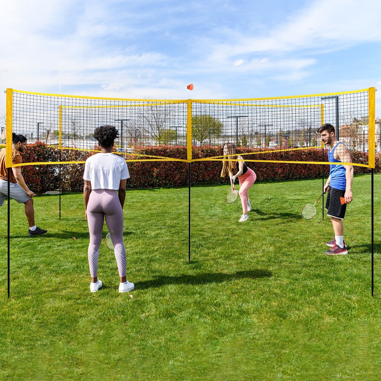 JASCOPRO Badminton Racket Set for 4 Players, 4 Racquets, 3 Shuttlecocks with Carry Bag