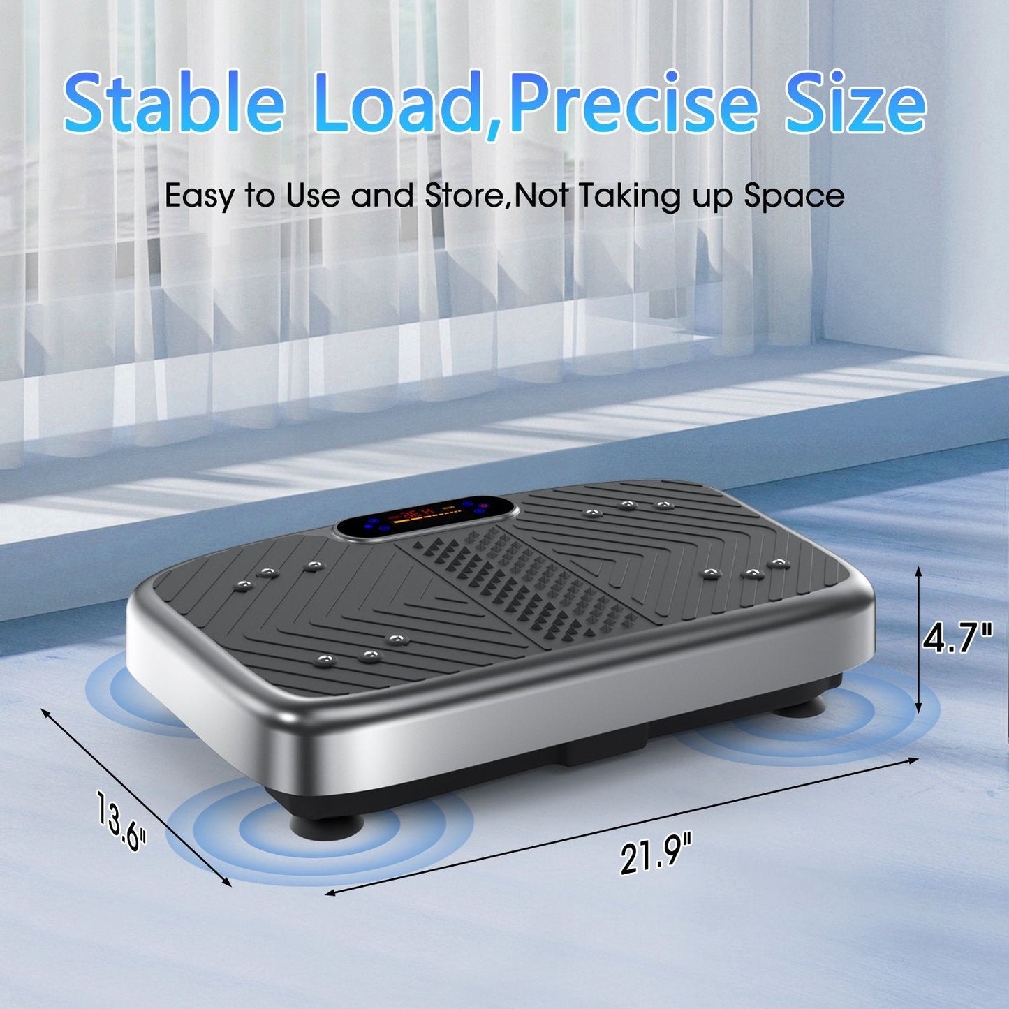 Vibration Plate Home Workout Equipment,Platform for Lymphatic Drainage Whole Body Home Workout,Weight Loss Toning Exercise Machine with Resistance Bands