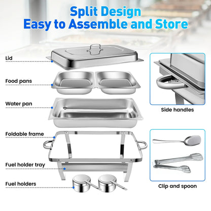DOULAMI Chafing Dish Buffet Set 2 Pack