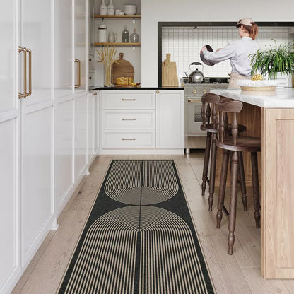 Lahome Modern Rainbow Jute Washable Outdoor Area Rug-Soft, Durable Carpet for Patio, Garden, or Balcony