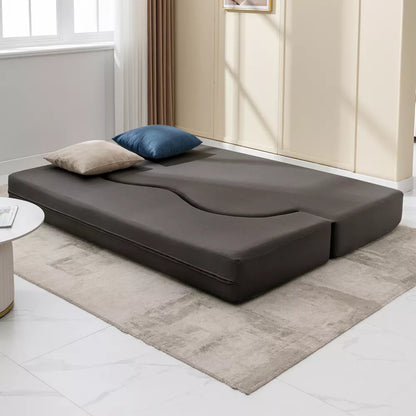 Mjkone Convertible Folding Sofa Bed with Memory Foam | Faux Leather Futon Couch for Living Room, Guest Room & Bedroom - Portable, Space-Saving