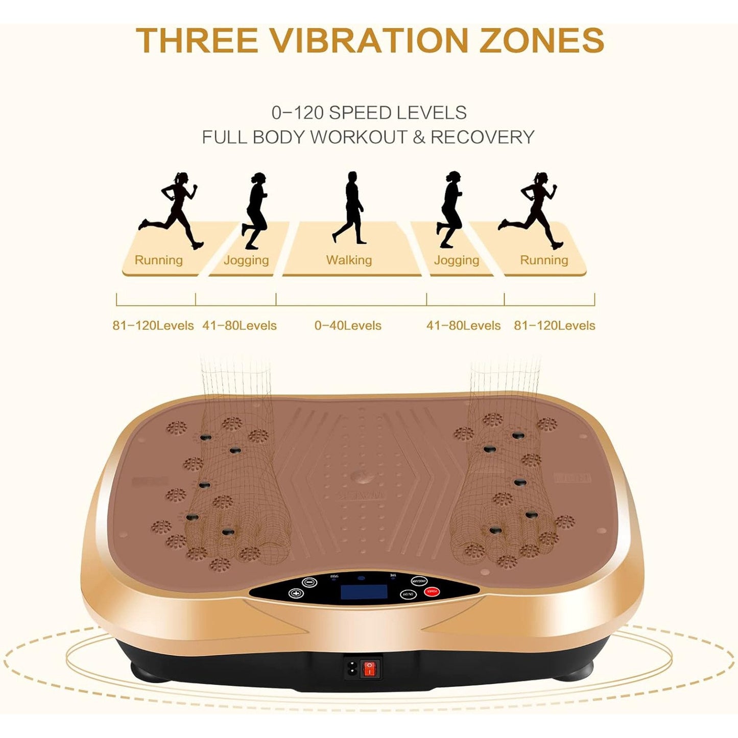 ALSO GO Vibration Plate Exercise Machine, Vibration Fitness Platform with Loop Bands & Remote Control Full Body Workout, Vibrate Stand Shake Board for Home Fitness & Weight Loss & Muscle Toning