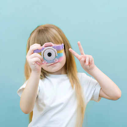 MARVUE Kids Digital Camera with Cute Silicone Cover, Boys Girls Toy Cameras for Ages 3-10 Pink