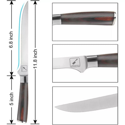 imarku Boning Knife, German High Carbon Stainless Steel Professional Grade Boning Fillet Knife, 6-Inch Deboning Knife, Pakkawood Handle