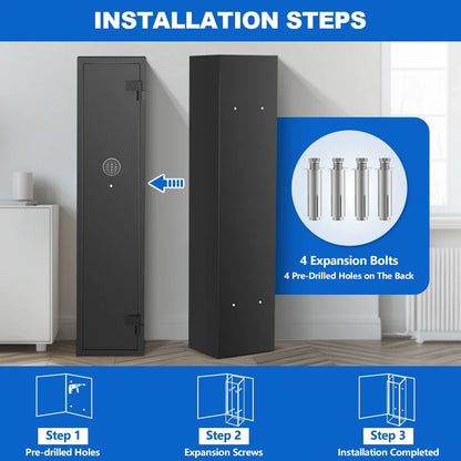 RXDSAFE 2-3 Long Gun Safes, Gun Cabinets for Home Storage of Rifle and Pistols, Quick Access Rifle Safe with Alarm System & Gun Racks