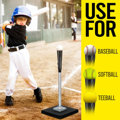 JASCOPRO Portable Batting Tee for Baseball, 25-37" Adjustments Easy Transport Premium Baseball Tee
