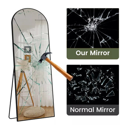 Dovelina Metal Framed Arched Full Length Mirror Large Wall Mirror Floor Standing Mirror