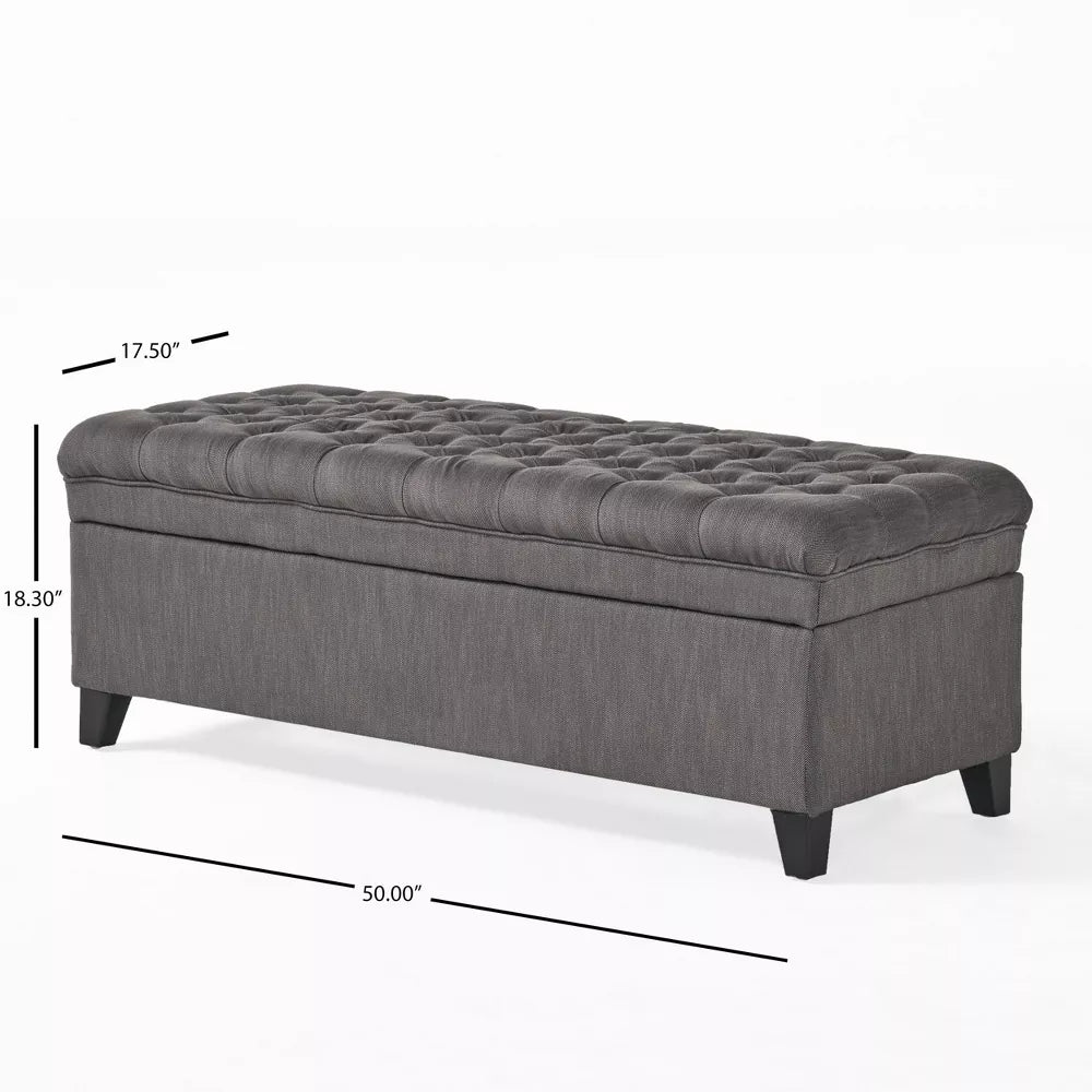 NicBex 50 Inch Storage Ottoman Bench with Legs for Bedroom,Entryway and Living Room