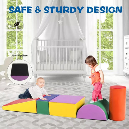 Kinder King Climb and Crawl Activity Play Set for Toddler, Soft Foam Block for Climbing, Crawling and Sliding