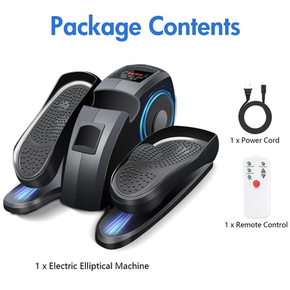 Under Desk Elliptical Machine, Leg Exerciser for Seniors Fuly Assembled, Quiet & Portable Electric Seated Pedal Exerciser Adjustable Speeds with Remote Control