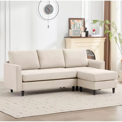 Hyleory L Shaped Sectional Sofa  Breathable Soft Fabric in Simple Warm Design