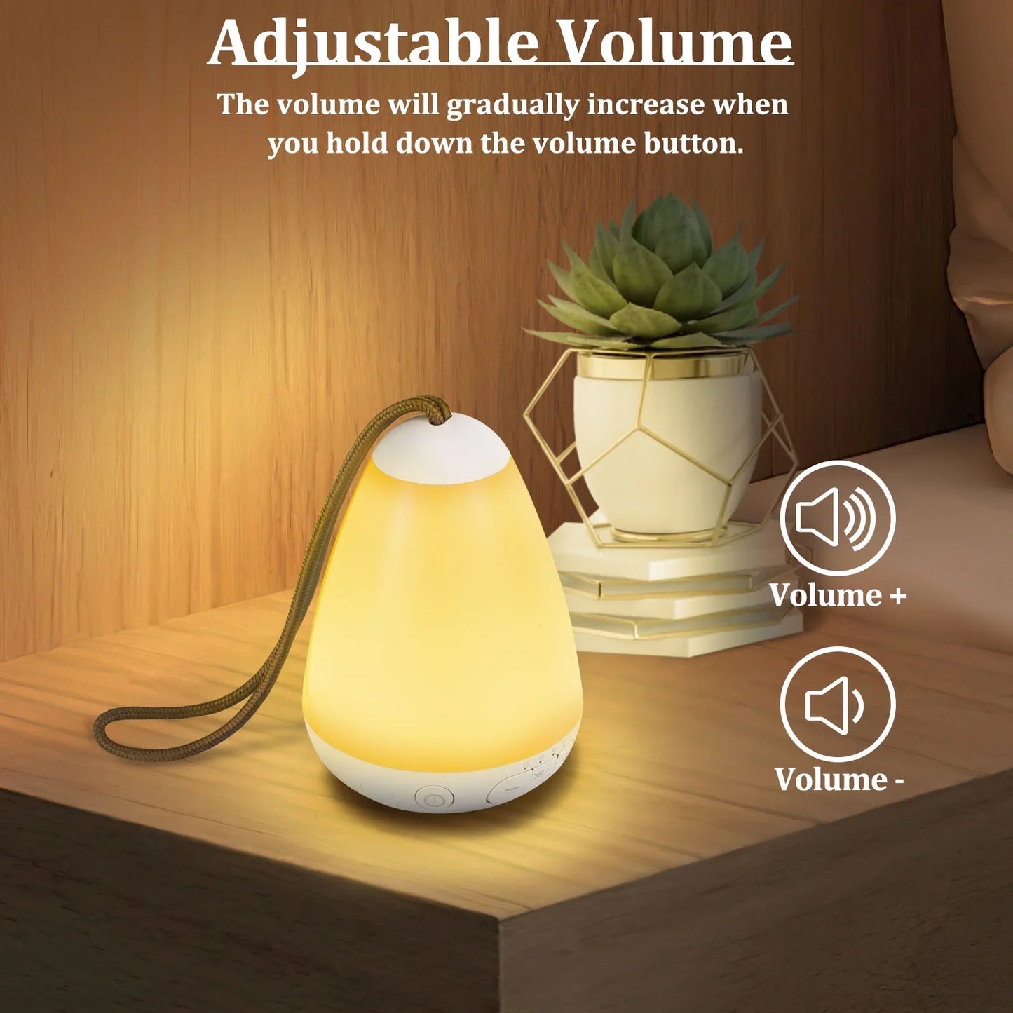 Fansbe White Noise Sound Machine Portable with 20 Soothing Sounds with Night Light