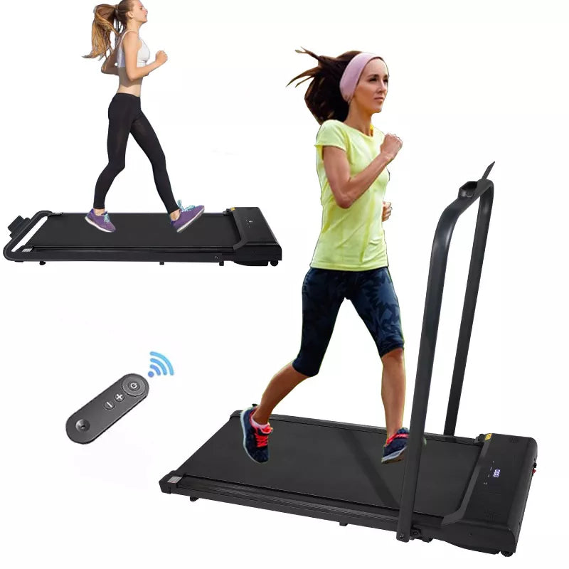 BestParts 2 in 1 Folding Treadmill Under Desk, Portable Walking Pad with LED Display, Quiet Electric Jogging Machine for Home Office, 240 lbs, Black