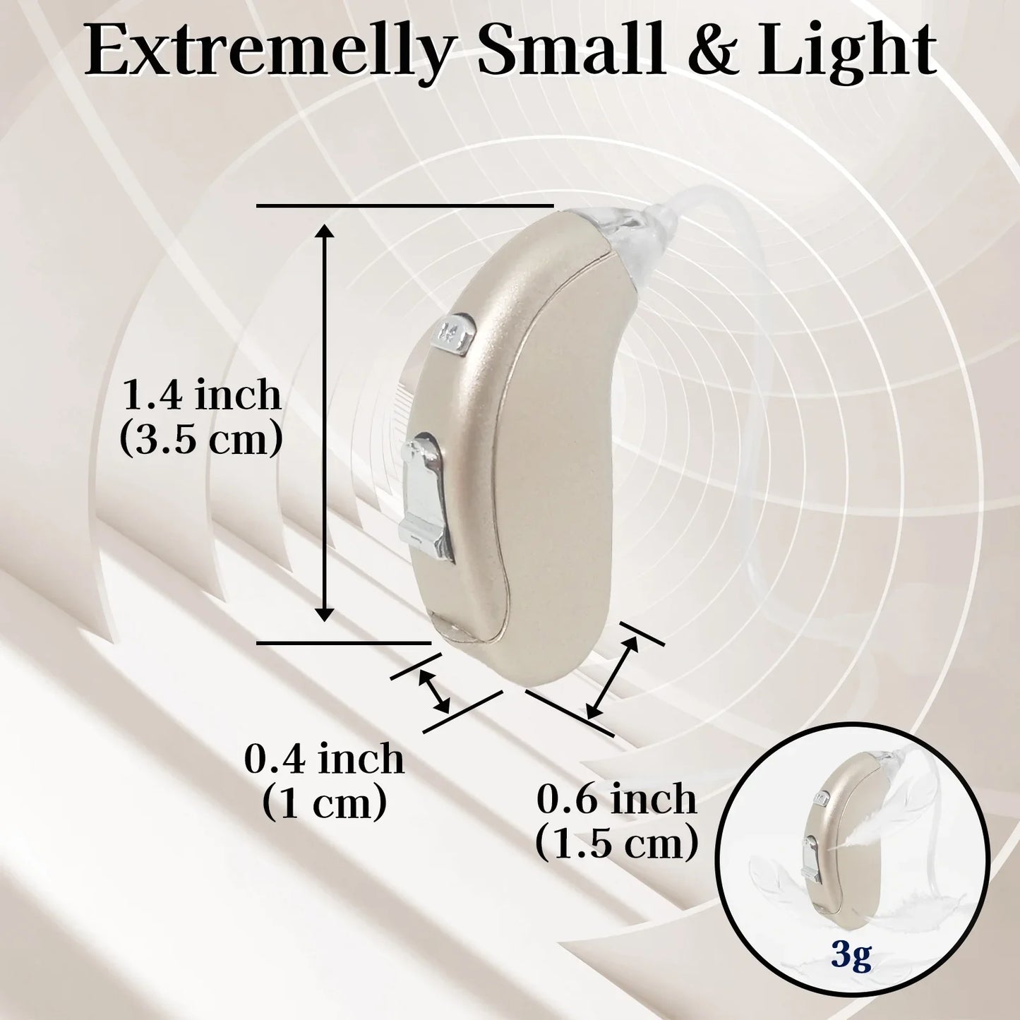 Delmicure Hearing Aid VHP-702 - Digital Hearing Aid for Adults with Replaceable Battery: BTE Device with Adjustable Volume and Mode, Clear Voice with Noise Cancelling Chip, Lightweight Design