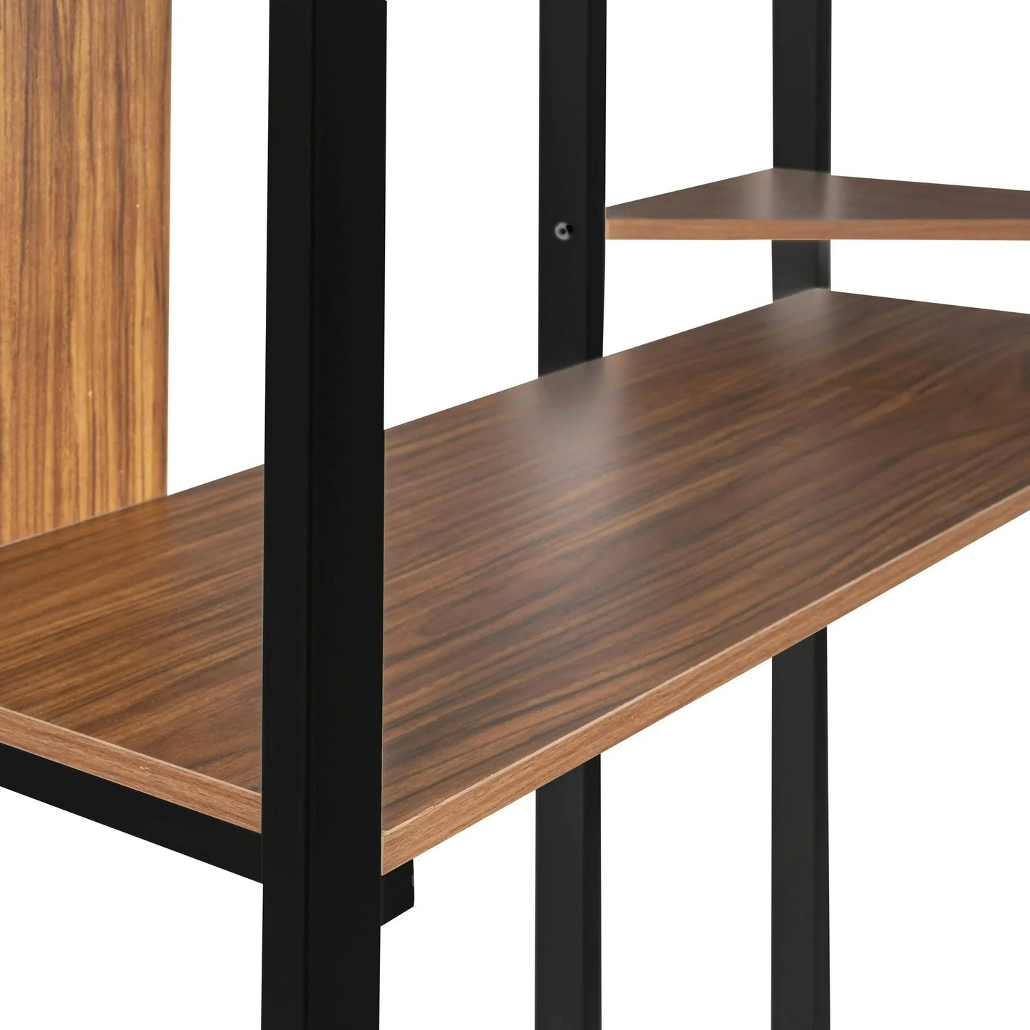 MODERNLUXE 71.6" High Twin Loft Bed,Metal Loft Bed Frame with 2 Shelves, Ladder and Wood Desk,Twin Size Bed Frame for Girls, Boys,Space-Saving,No Box Spring Needed,Black