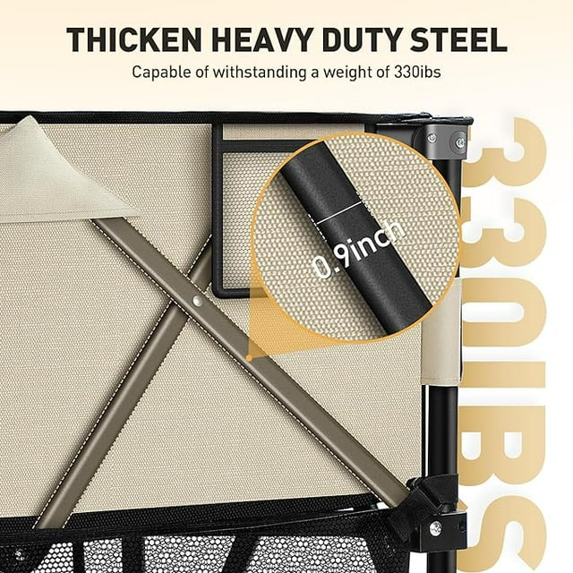 Double Decker Wagon Collapsible, Heavy Duty Foldable Wagon with Big Wheels, Folding Extended Wagon Cart Support Up to 330lbs, Outdoor Utility Wagon for Camping, Sports, Shopping, Beach, Garden