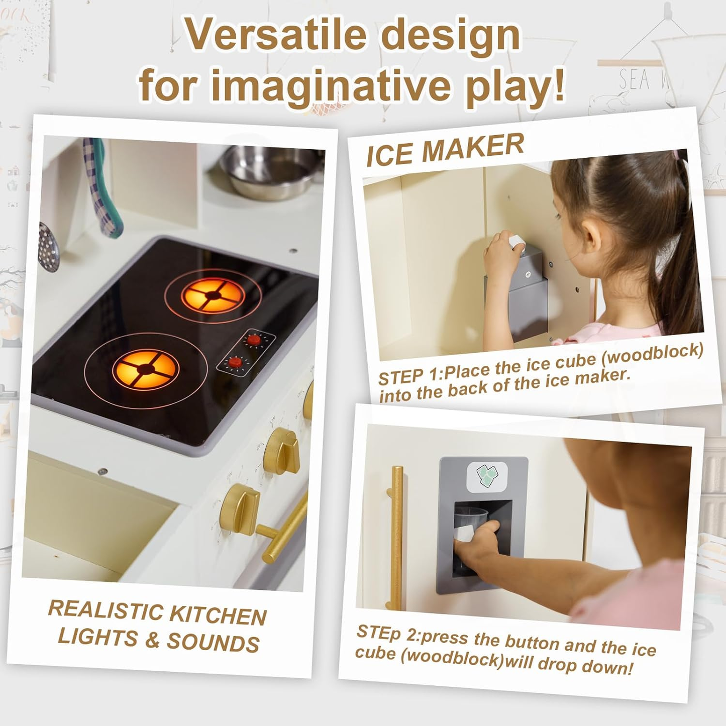 Children's kitchen toys, pretend play toys, blue