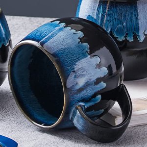 UNICASA Ceramic Coffee Mugs£¬Porcelain Cups Set of 4, 18 oz Tea Drinking Milk Mugs With Handle Dishwasher & Microwave Safe