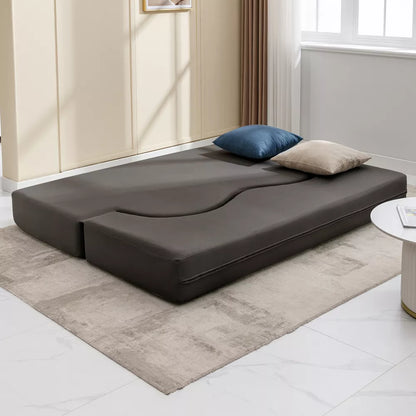 Mjkone Convertible Folding Sofa Bed with Memory Foam | Faux Leather Futon Couch for Living Room, Guest Room & Bedroom - Portable, Space-Saving