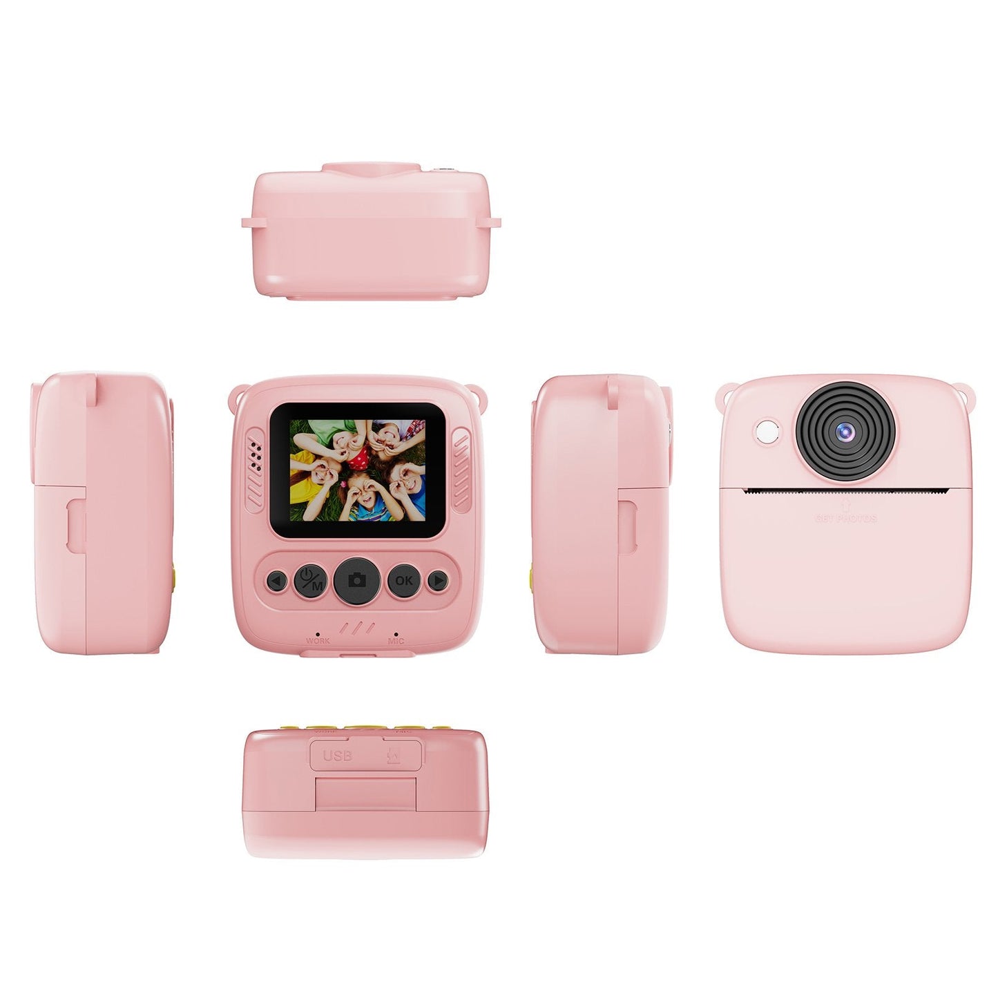 MARVUE Kids Camera Instant Print Camera for Kids, Digital Video Cameras for Toddler Girls Toys Age 6-12 Pink
