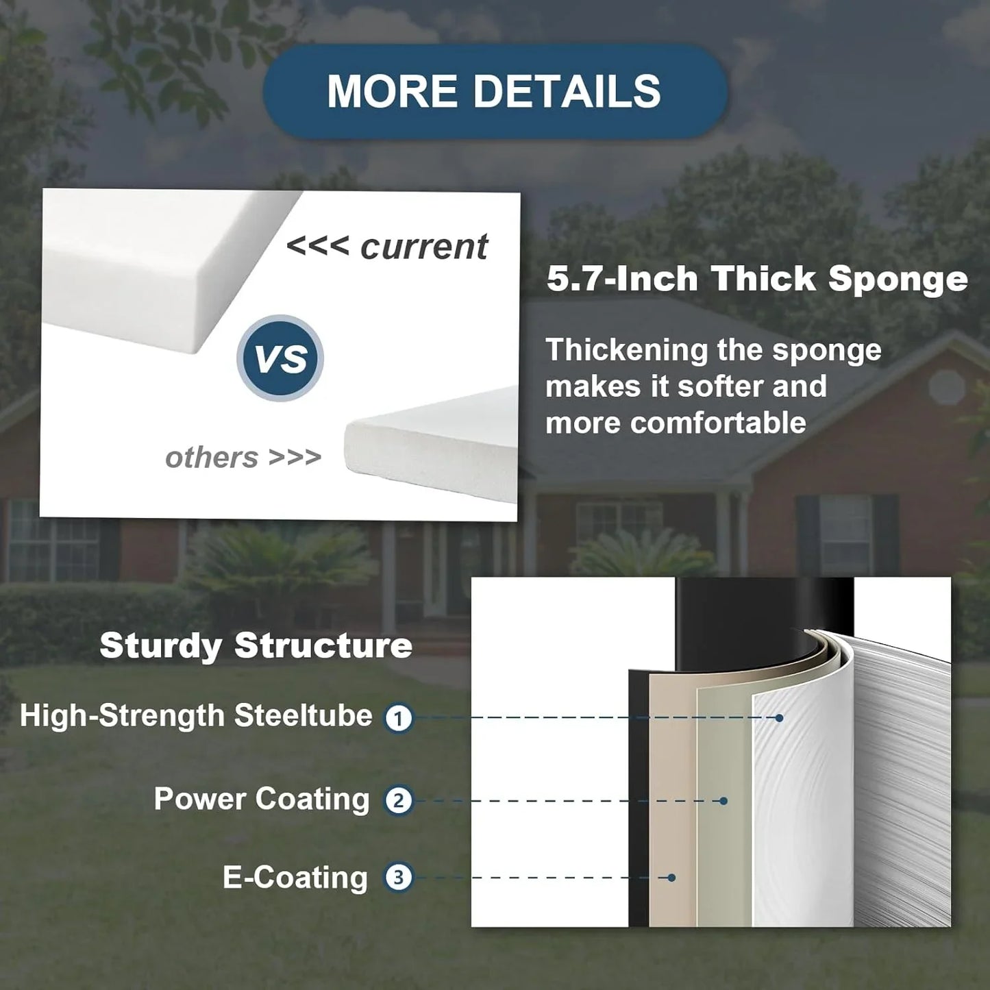 Ecopatio 7 Metal Classic Style Outdoor Conversation Sets with Chairs, Khaki