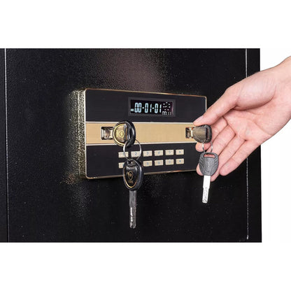 RXDSAFE 4.0 Cube Double Layers Large Safe Box, Home Safe Security Box With Fireproof Document Bag, LCD Screen, Sensor Light Black