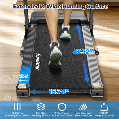 Treadmill with Auto Incline Folding Treadmill Incline Horse Power Preset for Home Use mph Range