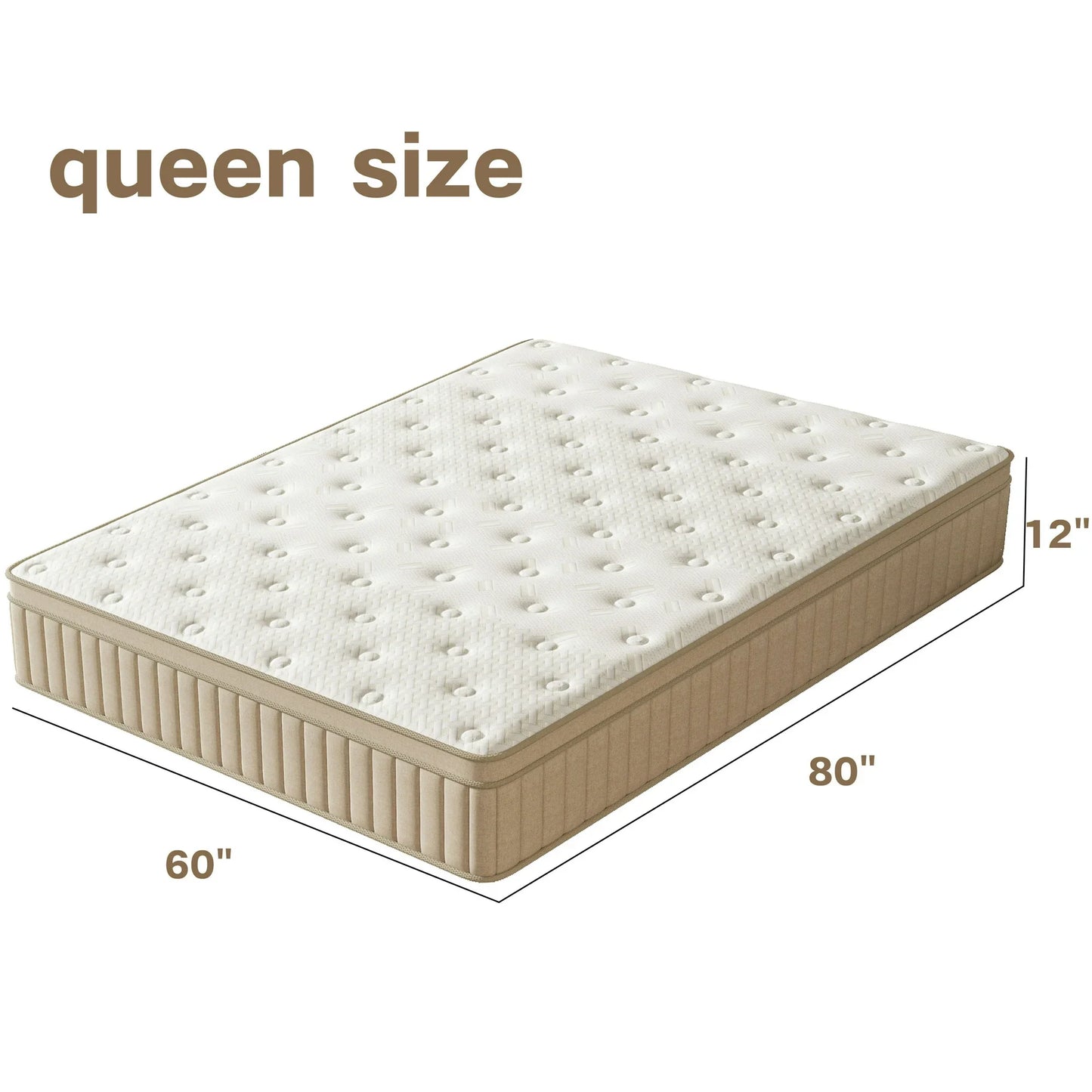 GUUKIN Queen Mattress, 12 Inch Hybrid Gel Memory Foam Mattress with Individually Wrapped Pocket Coils, Medium Firm Support, Pressure Relief, Mattress in a Box