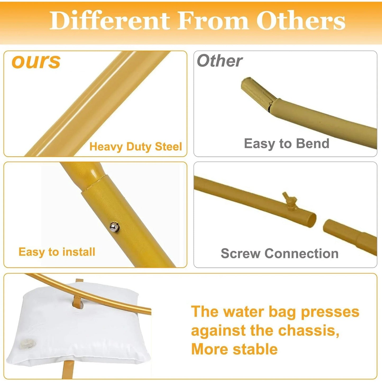 Backdrop Stand, Round Adjustable 7ft Background Stand for Birthday Party Wedding Bridal Shower Anniversary Ceremony, Gold