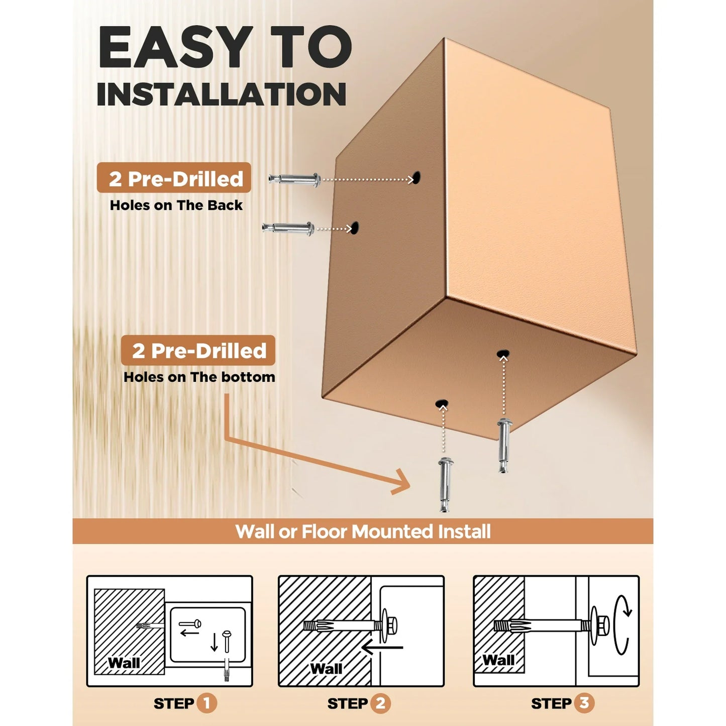 RXDSAFE 1.8 Cuft Large Safe Box, Home Safe Security Box With Fireproof Document Bag, LCD Screen, Sensor Light