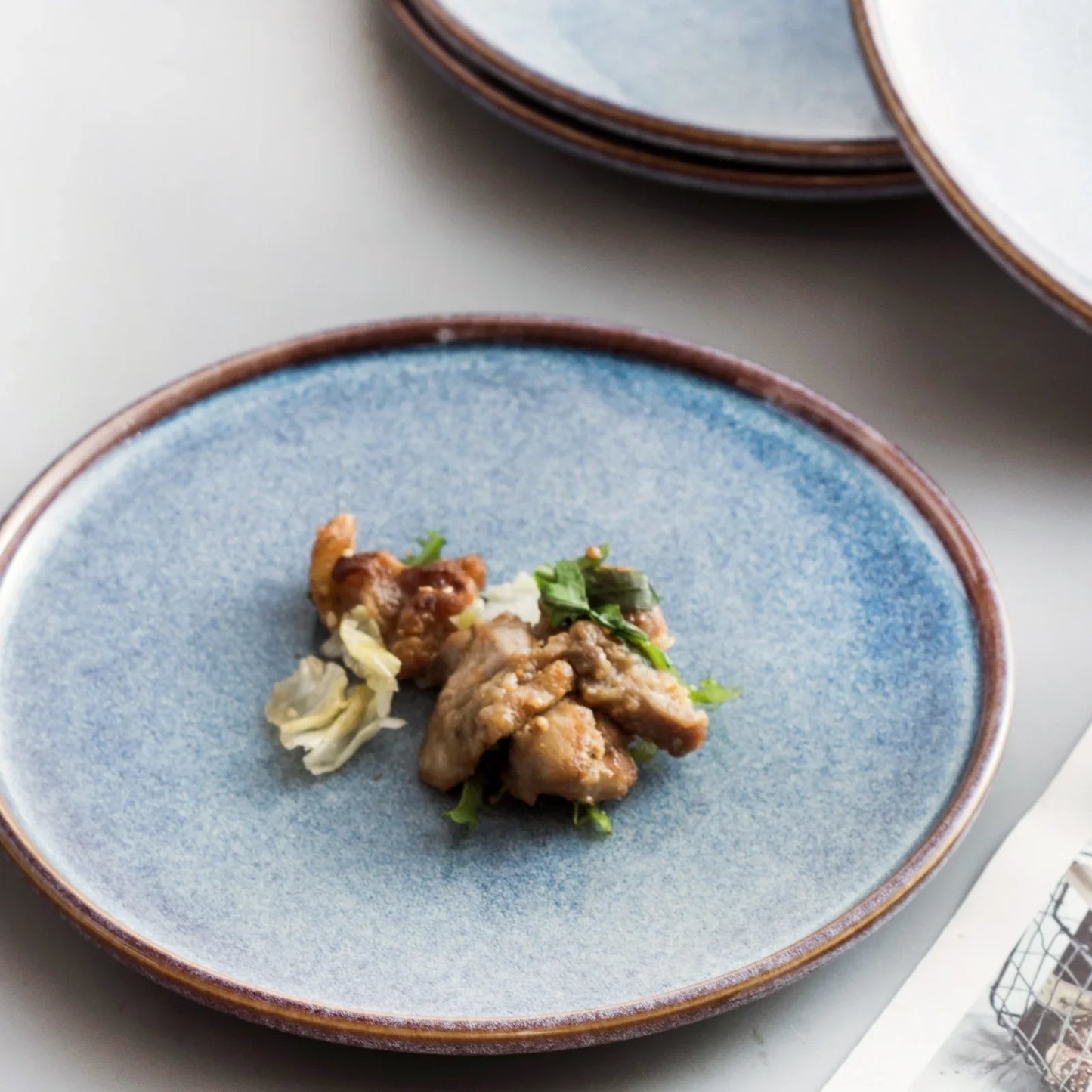 UNICAS Ceramic Dinner Plates Set of 4, 11 Inch Round Dessert Salad Pasta Steak Dishes,Porcelain Dinnerware,Microwave,Oven Dishwasher Safe