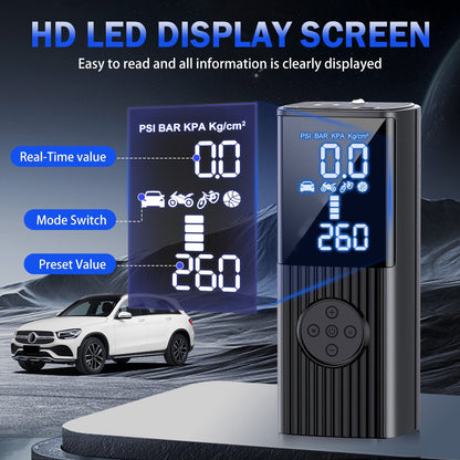 BAOKALER Portable Tire Inflator Air Compressor LCD Display, Air Pump for Car, Tire Inflator for Car