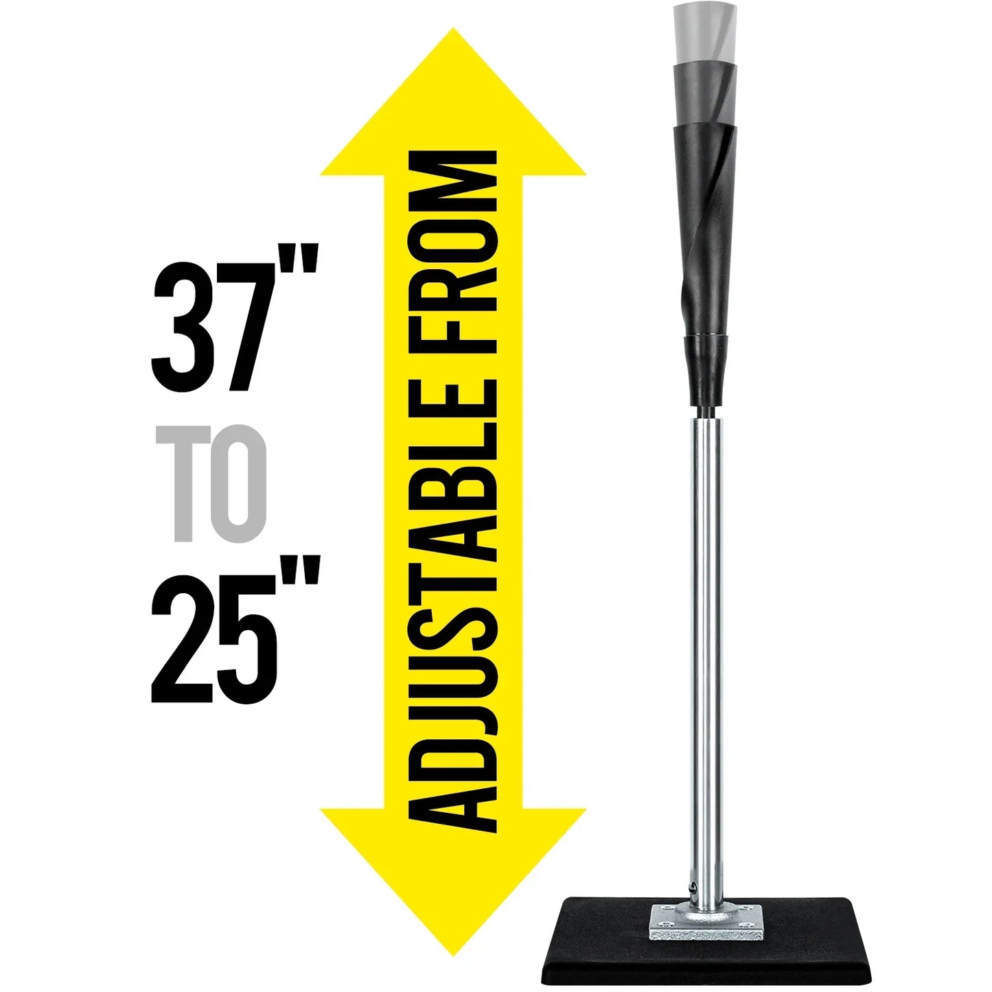 JASCOPRO Portable Batting Tee for Baseball, 25-37" Adjustments Easy Transport Premium Baseball Tee