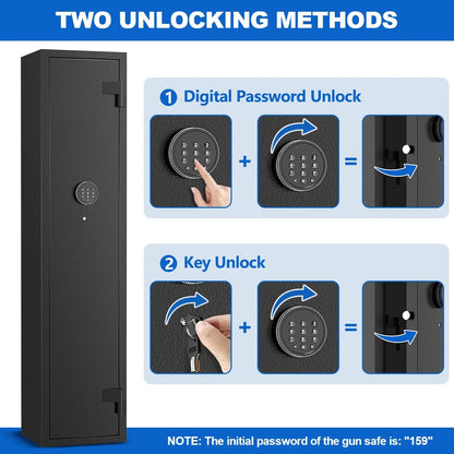 RXDSAFE 2-3 Long Gun Safes, Gun Cabinets for Home Storage of Rifle and Pistols, Quick Access Rifle Safe with Alarm System & Gun Racks