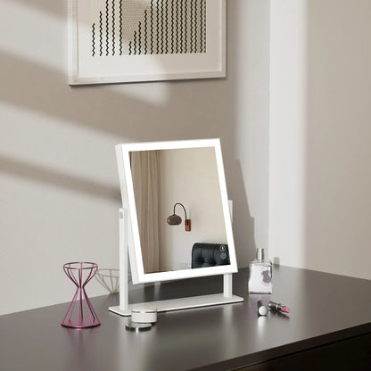 Fenchilin Hollywood Vanity Makeup Mirror with Lights Bluetooth Metal Tabletop White 12''x14''