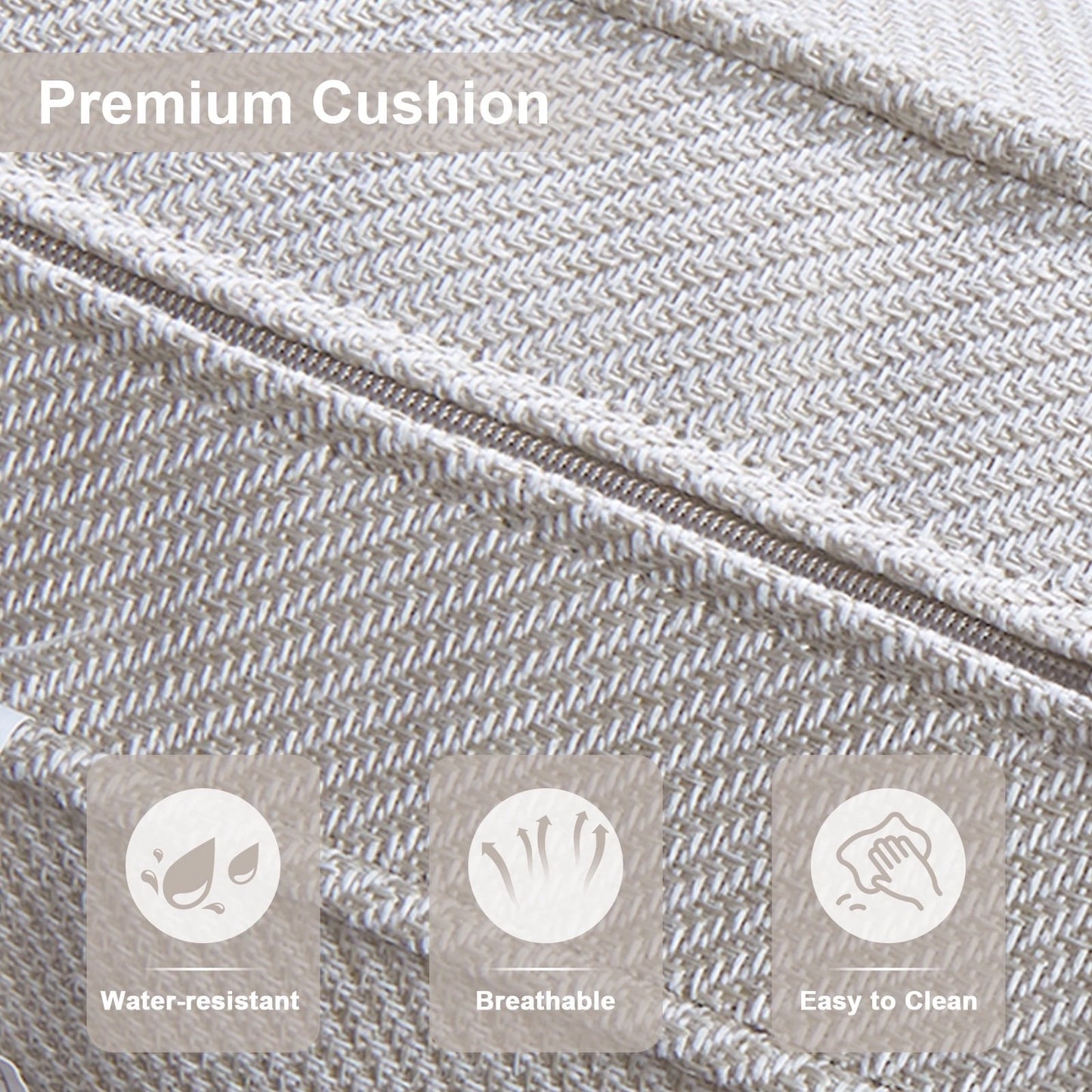 Poteban Outdoor Patio Conversation Sets All Weather Wicker Furniture Set with Coffee Table, Sofa, Swivel Rocking Chair and Ottoman for Pool, Backyard, Garden