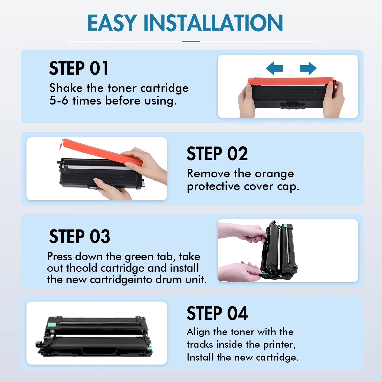 TN431 Colorich High Yied Toner Cartridge for Brother TN431 TN433 TN436 HL-L8360CDW MFC-L8900CDW HL-L8260CDW L8360CDWT MFC-L8610CDW Printer Ink (KCMY, 4-Pack)
