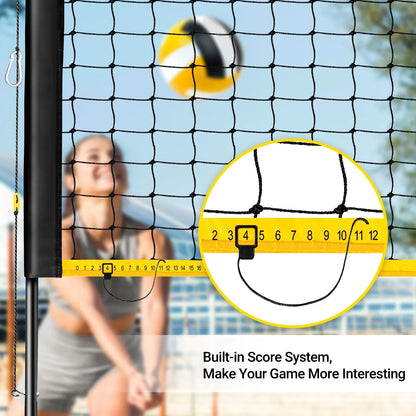JASCOPRO Volleyball Net System Set for Backyard, 32*8 Feets, Three Heights Adjustable