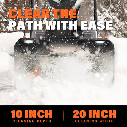 MAXLANDER Snow Blower Cordless, 40V 20-Inch Brushless Cordless Snow Blower with Dual LED Lights, 180¡ã Rotating Chute, Electric Snow Blower Battery Powered£¨2 x 4.0Ah Batteries and Charger Included£©