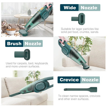 KOSIY Cordless Hand Vacuum 8kpa Powerful Portable Car Vacuum Cleaner for Car Wet and Dry Clean