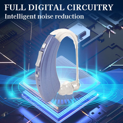 Delmicure Hearing Aid VHP-1222 for Seniors, Rechargeable Hearing Amplifier for Adults, Mini Speaker, Single Digital Sound Device (Blue)