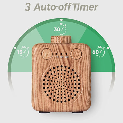 Fansbe Sleep Travel Size, White Noise Machine Baby Portable, Small Adults Sound Machine (Wood)