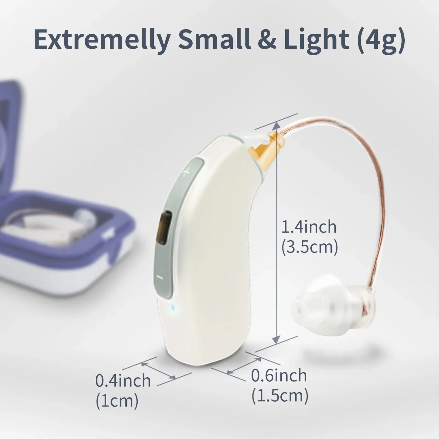 Delmicure Hearing Aids, Portable and Comfortable Digital Hearing Amplifiers with 32 Channel&4 Mode Interface for Moderate to Severe Hearing Loss in the Elderly, White