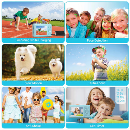 MARVUE Digital Camera 4K UHD 64MP Vlogging Camera, Autofocus Compact Camera with 16X Digital Zoom, Point and Shoot Digital Camera with 32GB SD Card & 2 Batteries - Blue