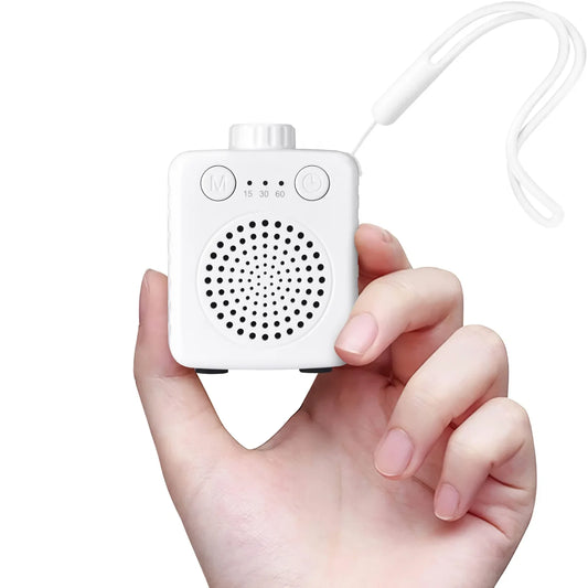 Fansbe Sleep Small Adults Sound Machine Travel Size, White Noise Machine Home Baby Portable(White)